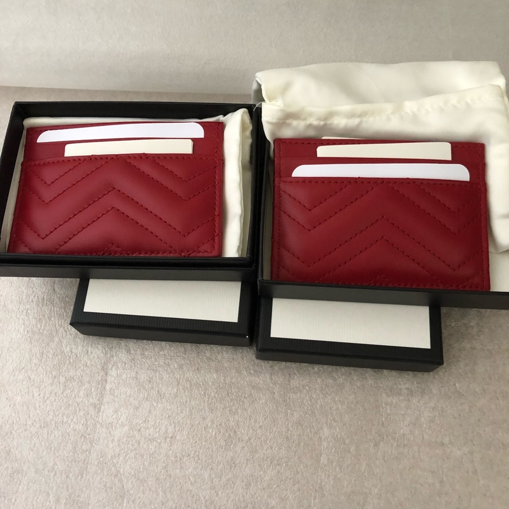 šSOLDšBrand New Gucci Marmont Card Case in Red - Picture 2 of 3